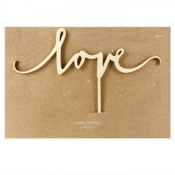 Cake Topper - love - Wood
